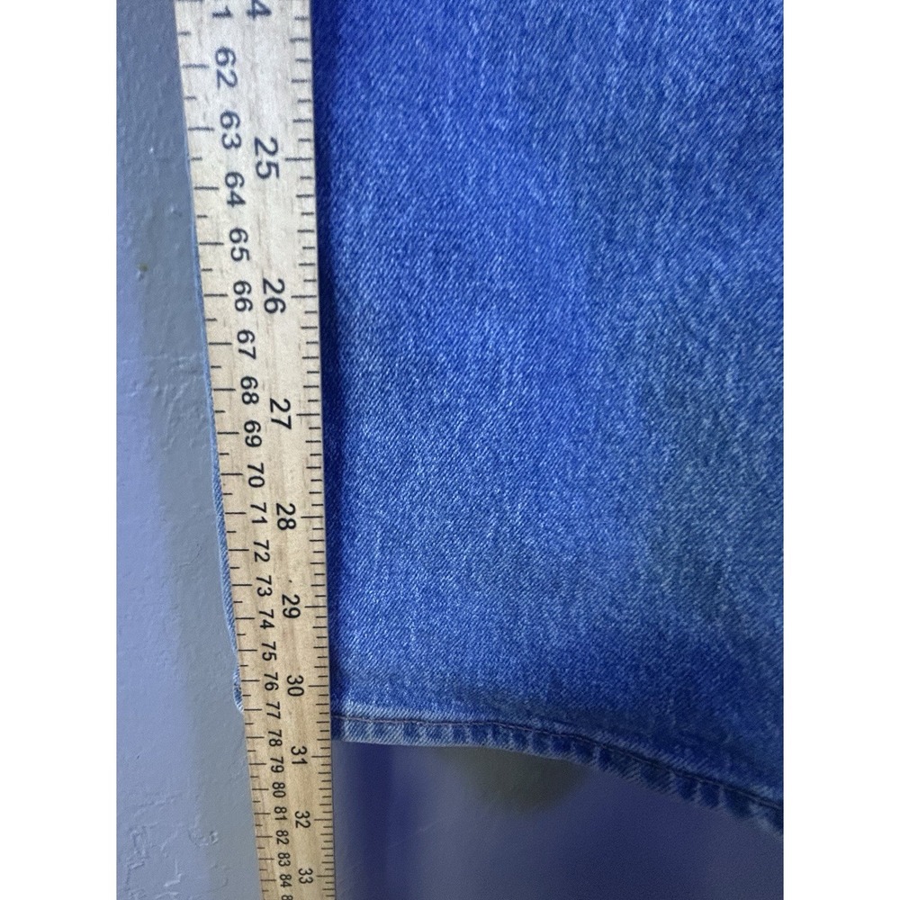 A&F High Rise 90's Relaxed Size 30 Med. Blue Color Cowboy Boot Embroidery - Picture 5 of 8